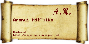 Aranyi Mónika névjegykártya
